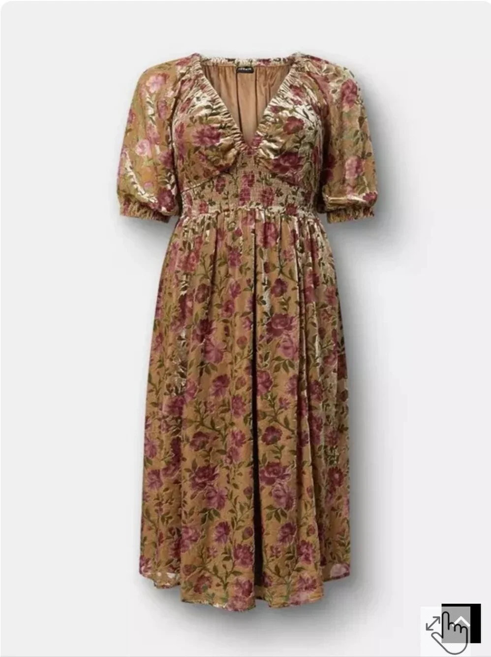 torrid Burnout Velour Tea Length Dress - Picture 1 of 3